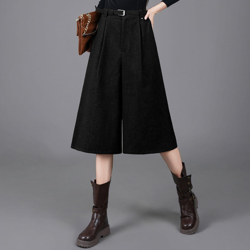 Women's Cropped Popular High Waist Simple Loose Temperament Pants