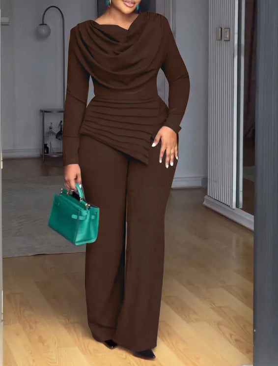 Charming Innovative Autumn Waist Bell-bottom Set Fashion Casual Suit