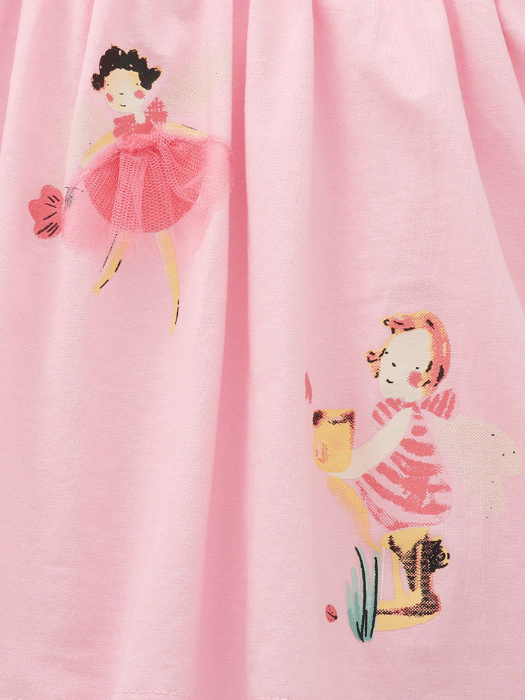 Children's Summer Round Neck Short Sleeve Trendy Children's Dress