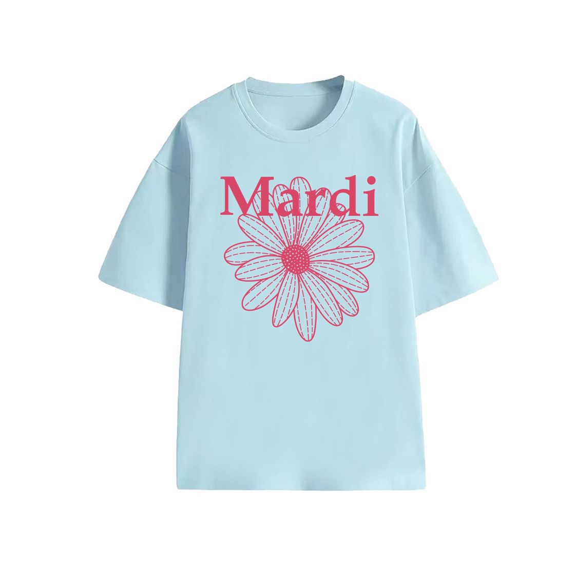 Children's Short-sleeved Western Style Fashion Daisy Blue Super Children's T-shirt