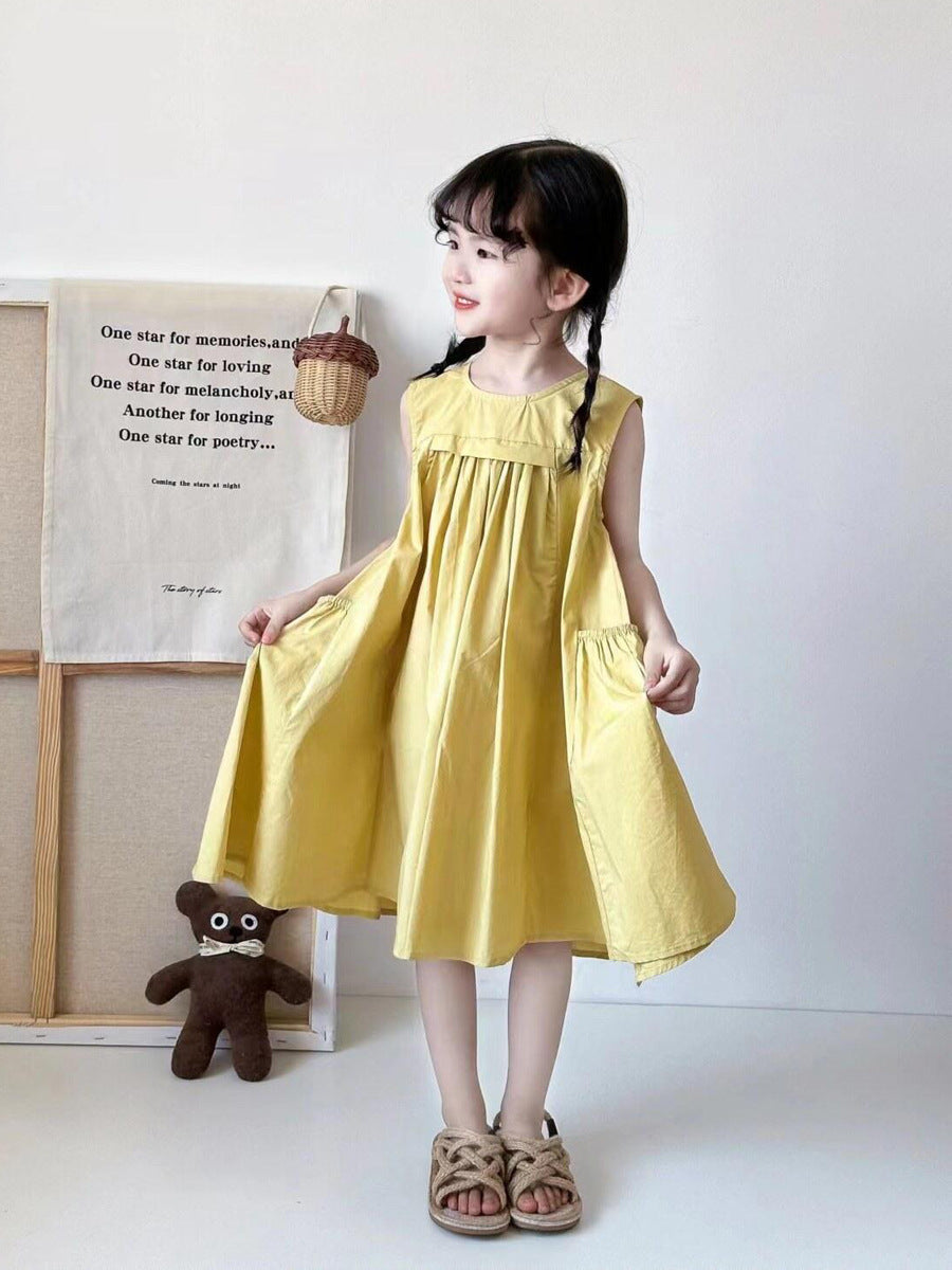 Children's Summer Cotton Korean Style Fashionable Sleeveless Clothing Vest Children's Dress