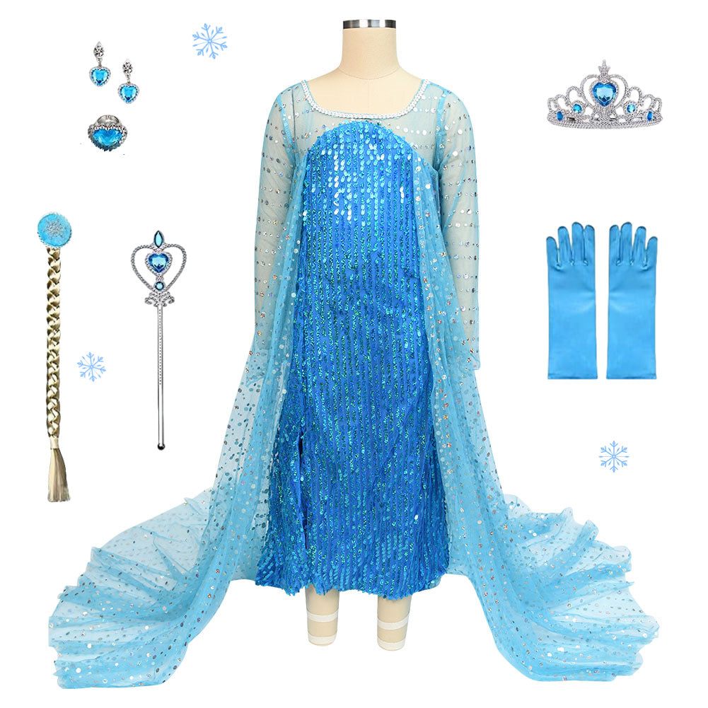 Children's Princess Elsa Skirt Halloween Frozen Autumn Children's Dress