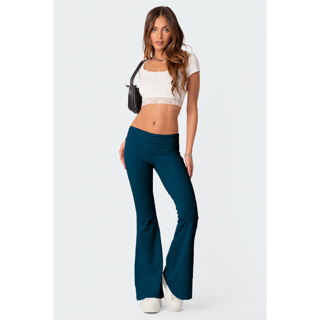 Fashion Pure Color Comfort Slim Slimming Low Waist Casual Pants