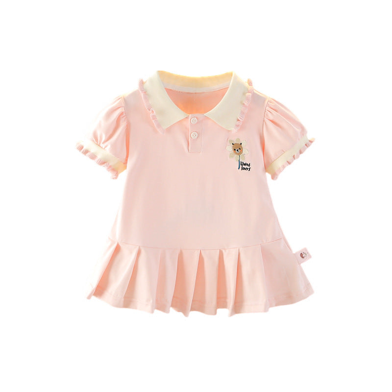 Children's Skirt Preppy Style Princess Short-sleeved Summer Children's Dress