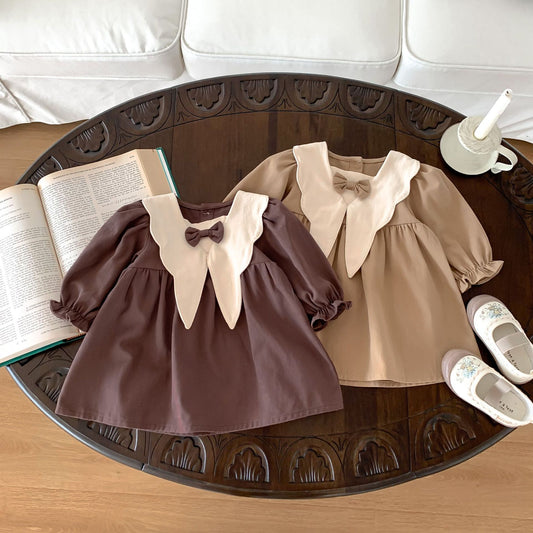Korean Style Preppy For Western Autumn Doll Retro Princess Children's Dress
