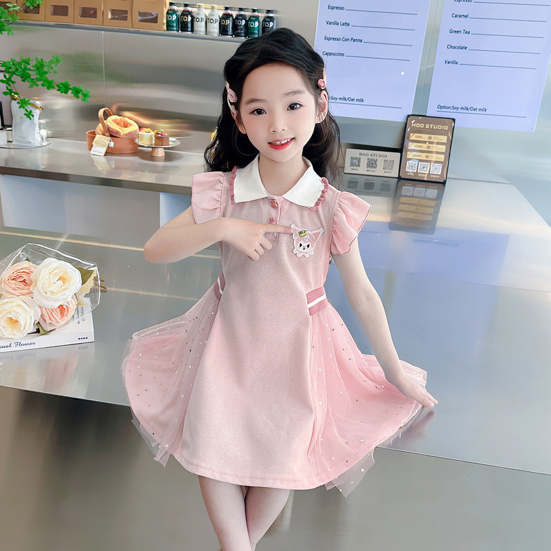 Children's Clothing Summer Princess Elsa Short-sleeved Pettiskirt Performance Children's Dress