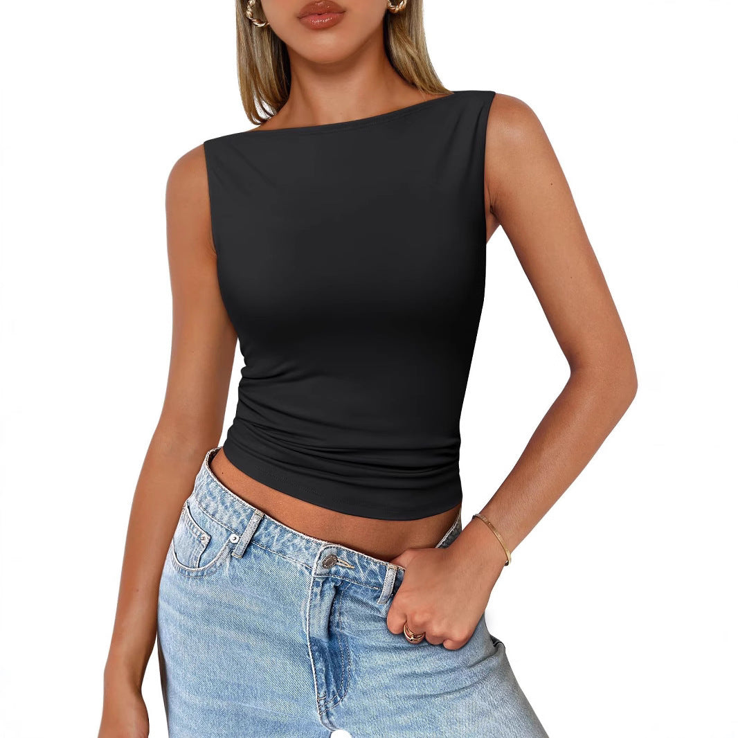 Women's Sleeveless Hot Slim Fit Inner Wear Fashion Women's T-shirt