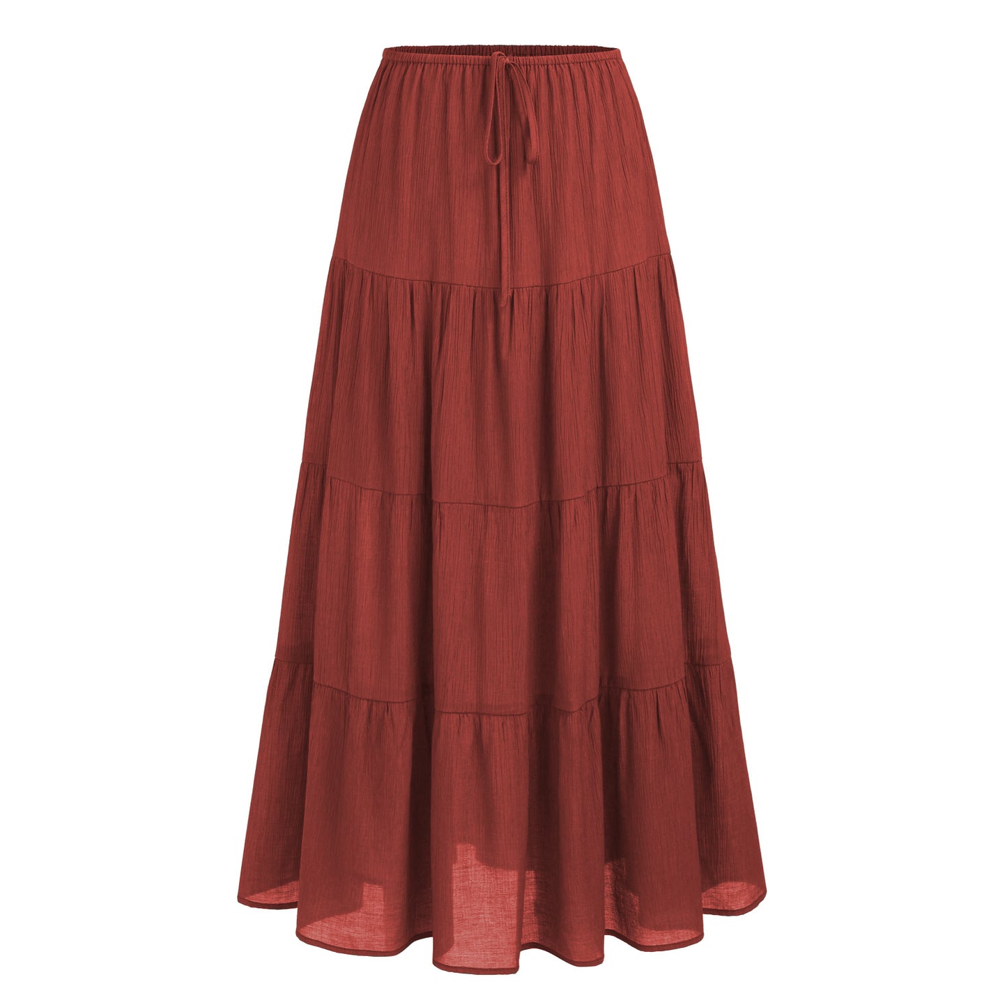Women's Cotton High Waist Elastic Large Swing Loose Patchwork Long Skirts