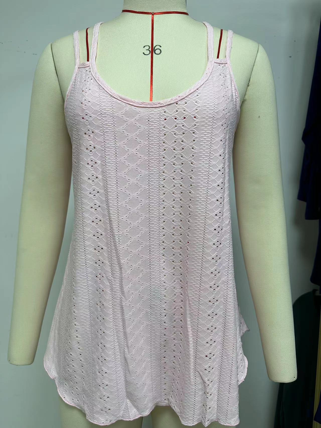 Women's Solid Color Round Neck Base Camisole Small Vest/suspenders/tube Top