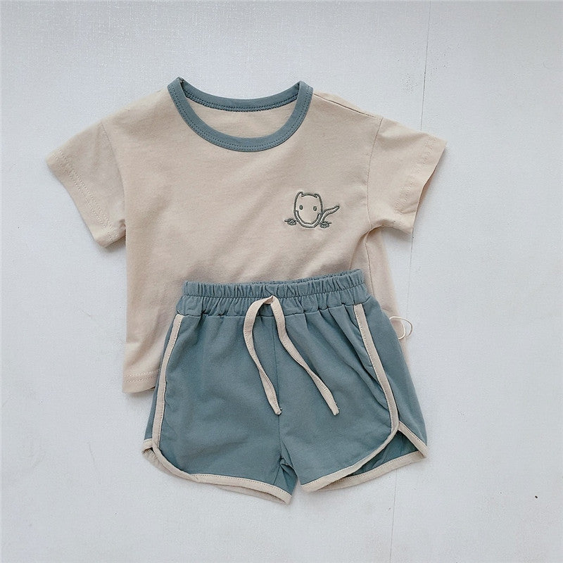 Children's Clothing Korean Style Thin Summer Male Clothes Cotton Children's Suit