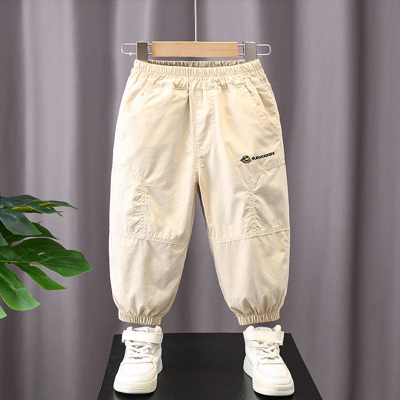 Children's Small Yellow Duck Clothing Cotton Trousers Summer Boy Thin Type Children's Pants