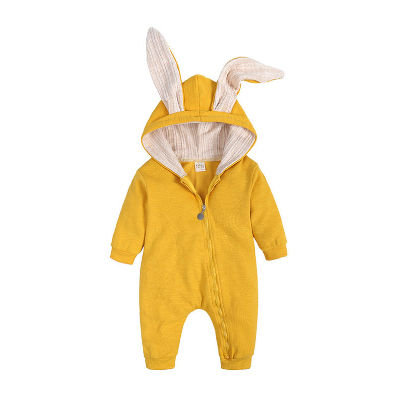 Children's Clothing Jumpsuit Little Rabbit Long Ears Romper Born Hooded Jumpsuit, Climbing Suit