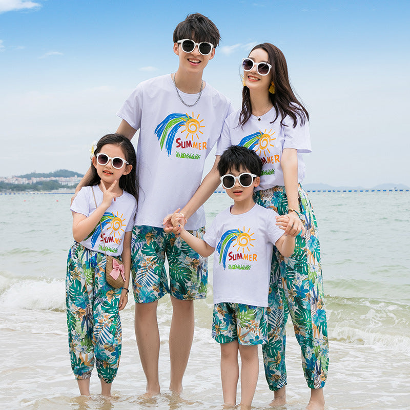 Thailand Wear Summer Family Of Three Four Seaside Vacation Beach Parent-child Outfit