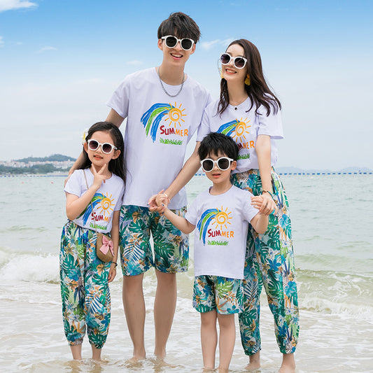 Thailand Wear Summer Family Of Three Four Seaside Vacation Beach Parent-child Outfit