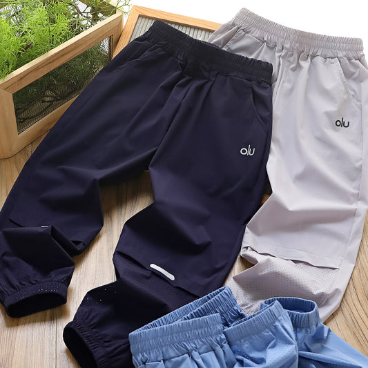 Children's Air Conditioning Calf Mesh Reflective Stripe Three-dimensional Net Waist Children's Pants
