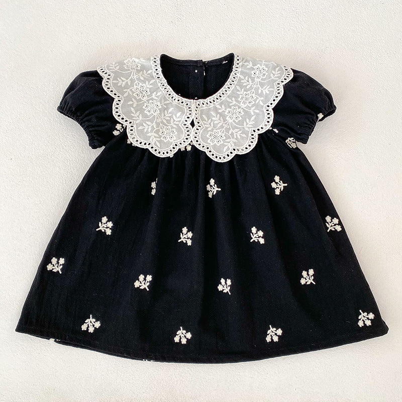 Princess Romper Embroidered Doll Collar Rompers Sisters Children's Dress