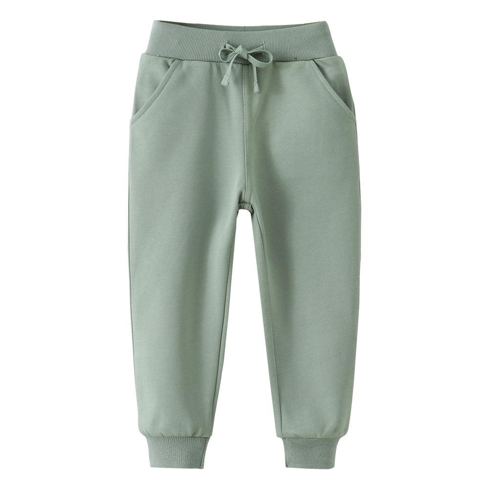 Children's Pure Color Cotton Clothing Long Children's Pants