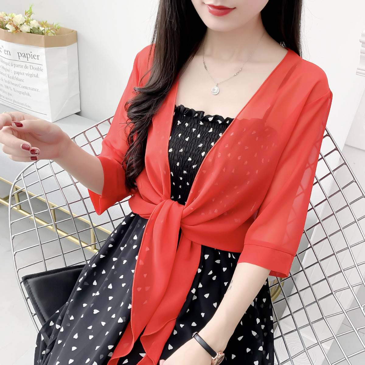 Women's Gentle Sun Protection Shawl Super Durable Lace Shirt, Chiffon Shirt