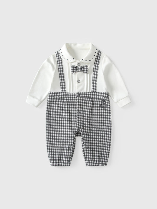 Clothing Boy Rompers Autumn Gentleman Fake Jumpsuit, Climbing Suit