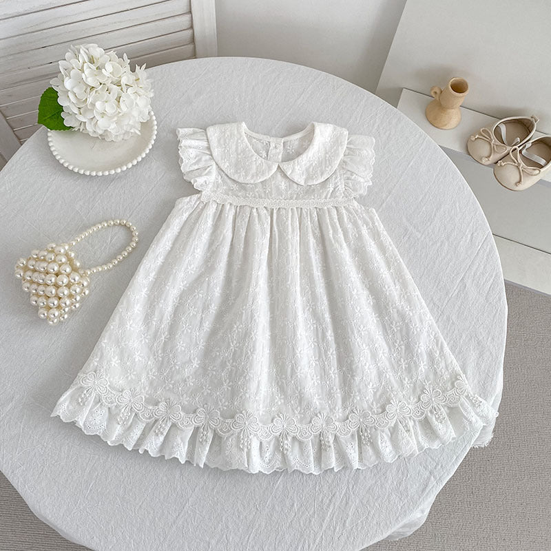 Korean Style Summer Lace Edge Doll Collar Children's Dress