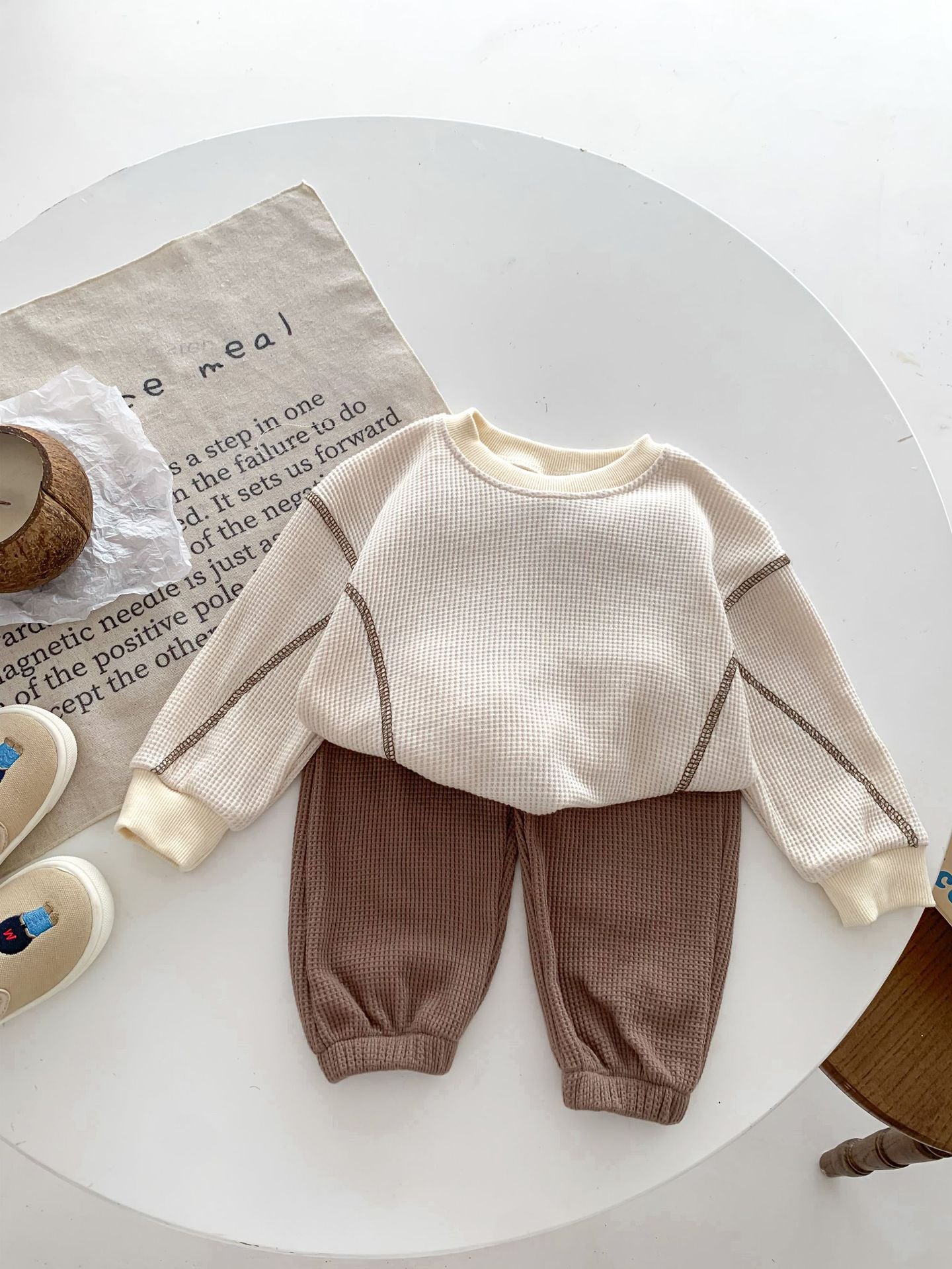 Children's Trendy Clothing Autumn Boys Casual Loose Waffle Children's Suit