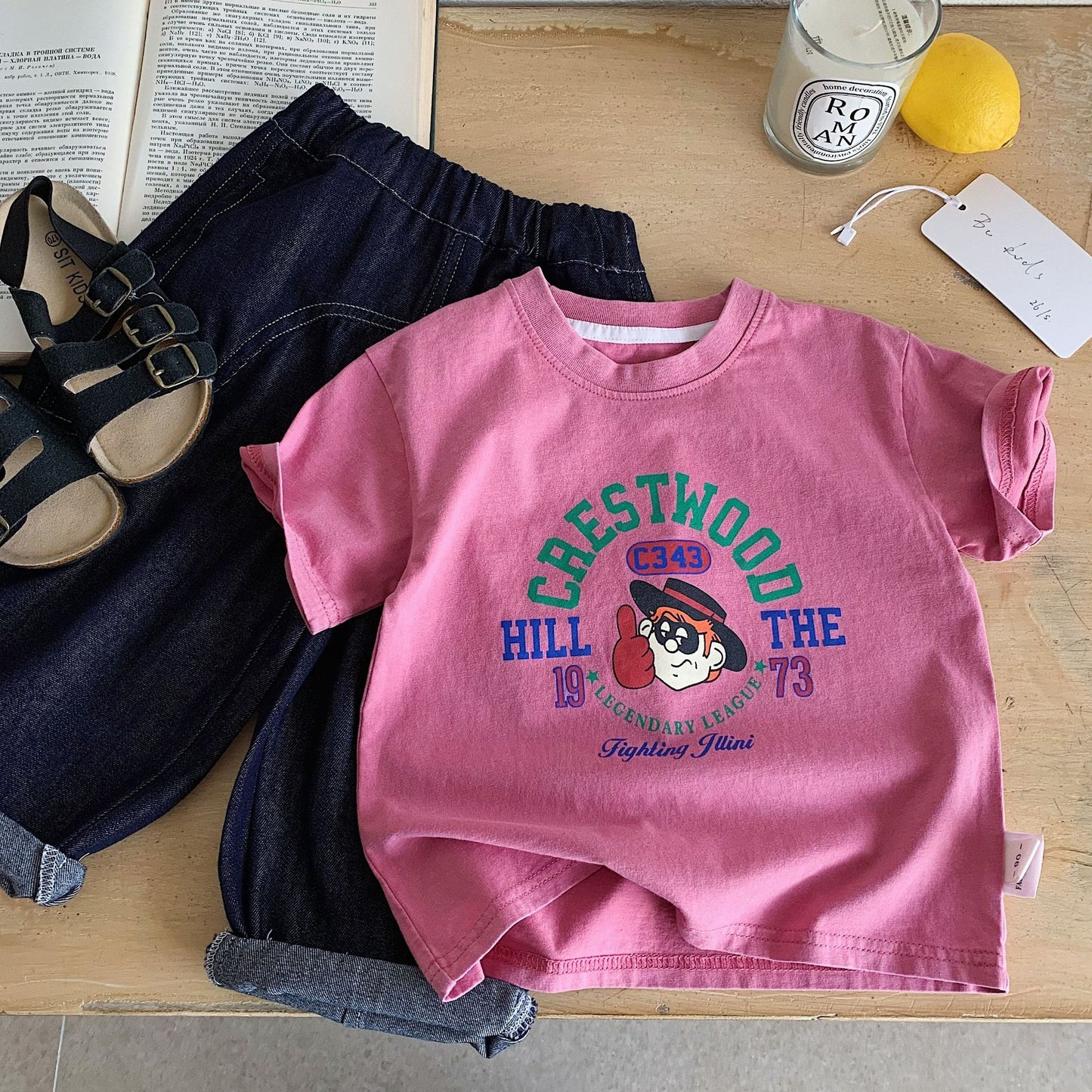 Children's Short-sleeved Summer Boys Cartoon Printed Pullover Children's T-shirt