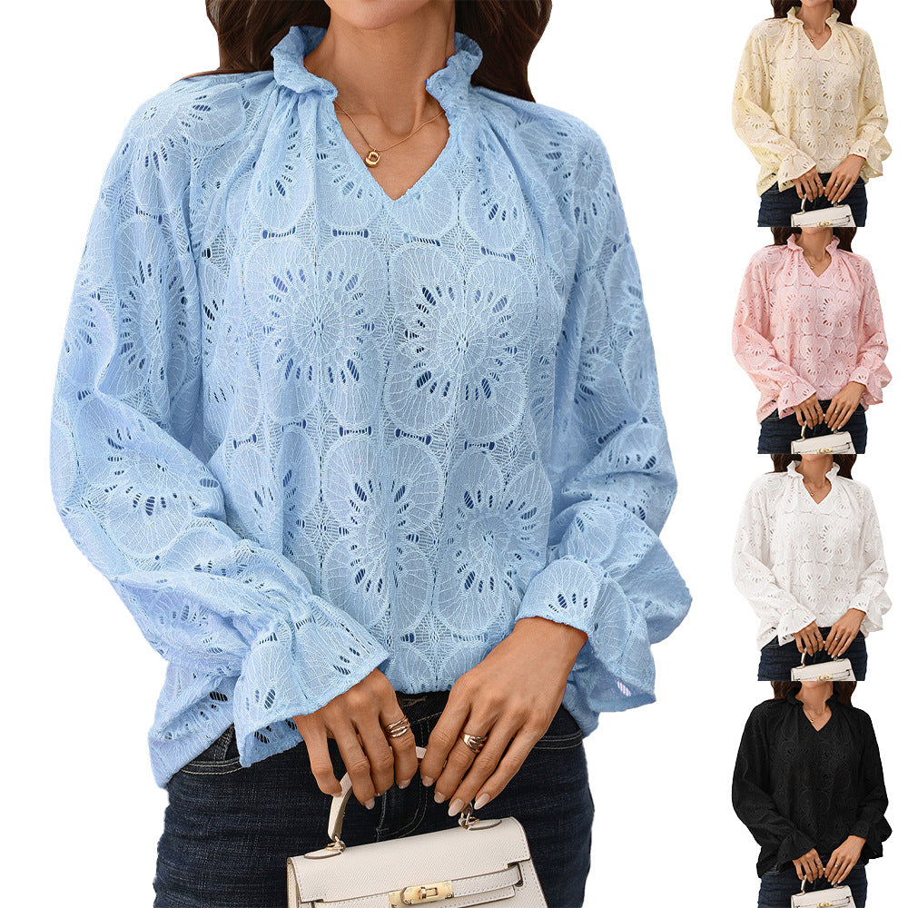 Women's Solid Color Loose Casual Long Sleeves Tops