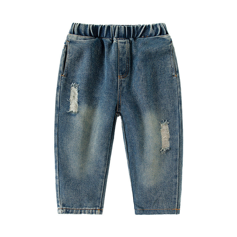 Children's Ripped Jeans Handsome Fried Street Spring Toddler Children's Pants