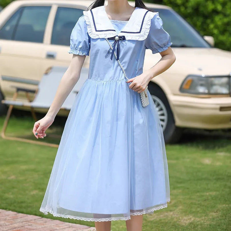 Summer For Junior High School Mesh Princess Children's Dress