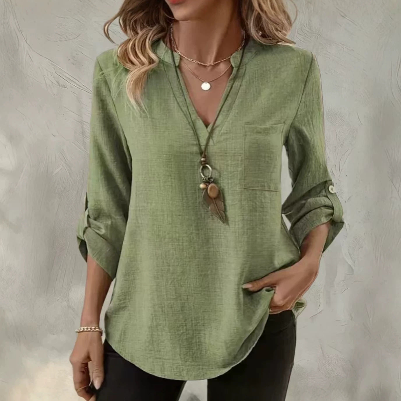 Women's Shirt Loose-fitting Solid Color Loose Plus Size