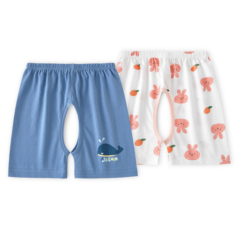 Children's Cotton Thin Summer Shorts Open Fork Children's Pants