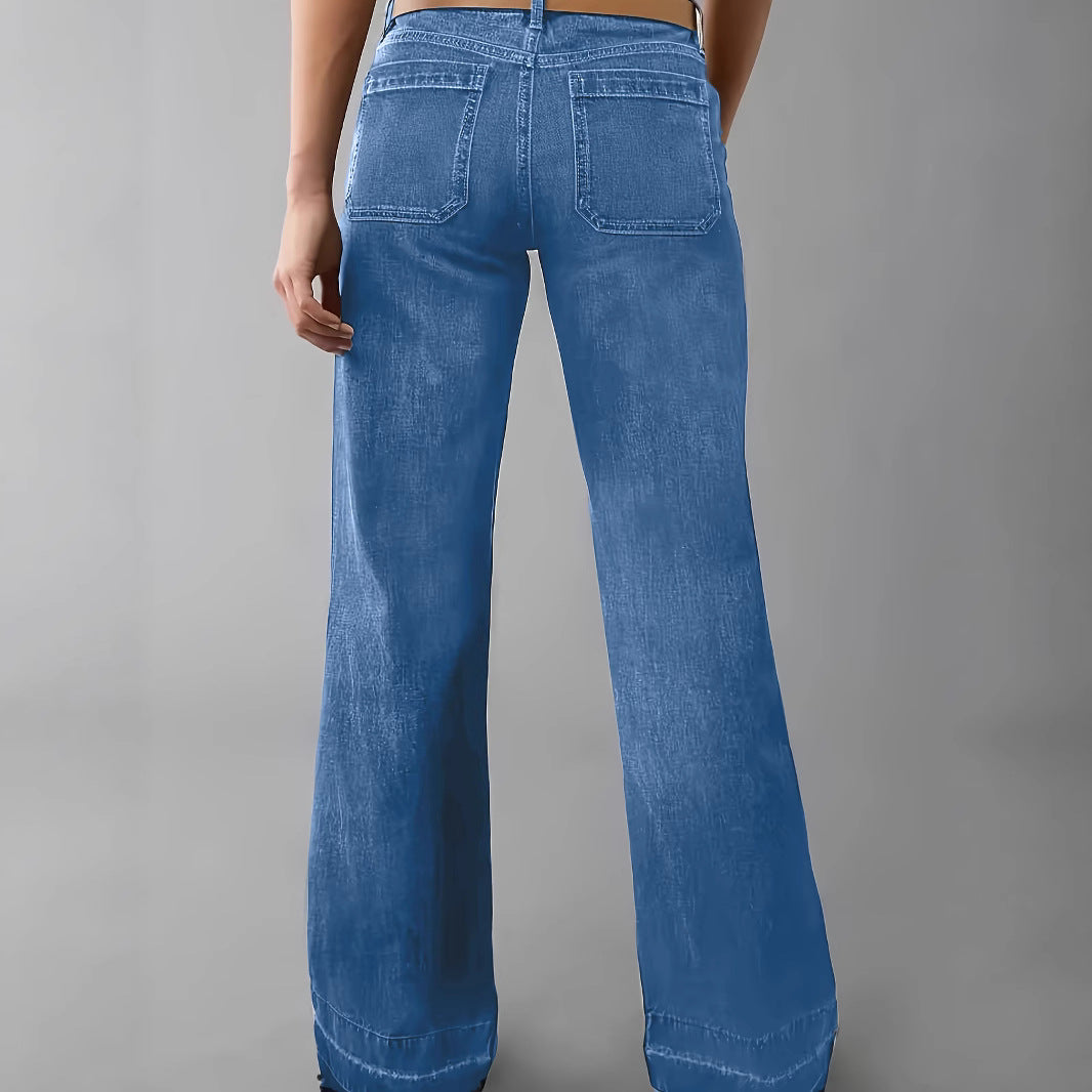 Women's Wide Leg Long High Quality Fashion Casual Four Suitable Comfortable Women's Jeans
