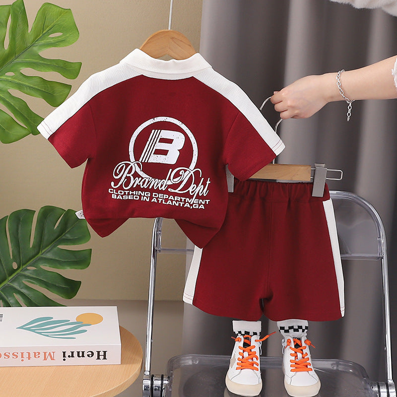 Sports Short Sleeve Summer Little Two-piece Children's Suit
