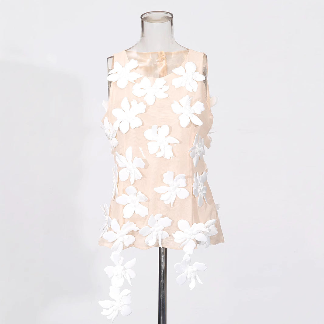 Style Temperament Summer High-grade Design Three-dimensional Small Vest/suspenders/tube Top
