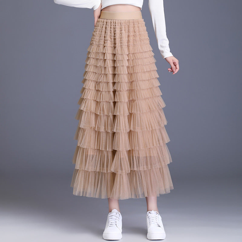 Women's Veil Puffy Net Yarn Cake Fairy Dress Long Skirts