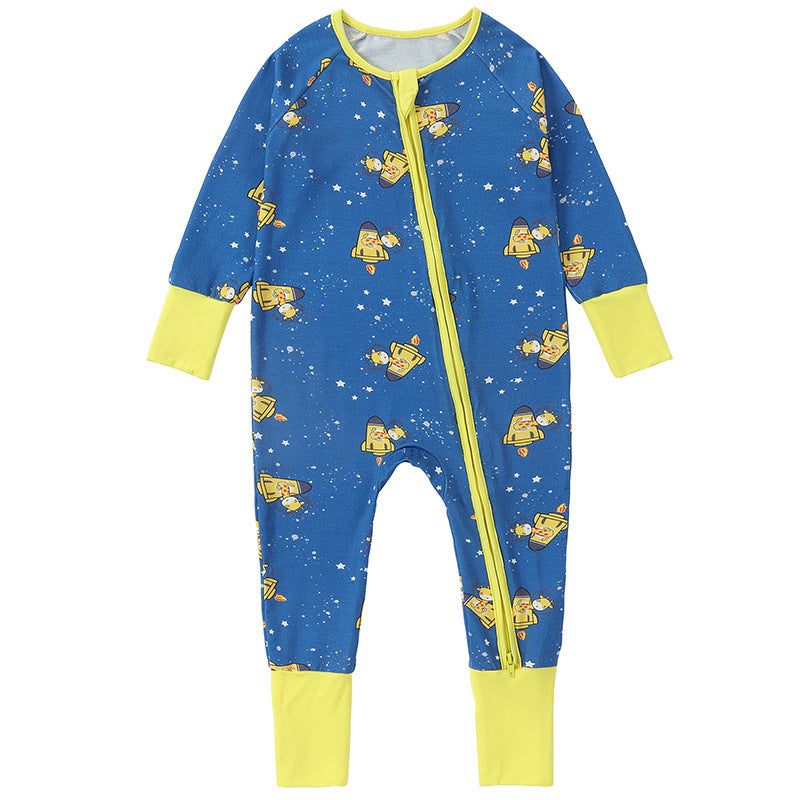 Bamboo Fiber Long-sleeved Jumpsuit Born Bag Clutch Jumpsuit, Climbing Suit