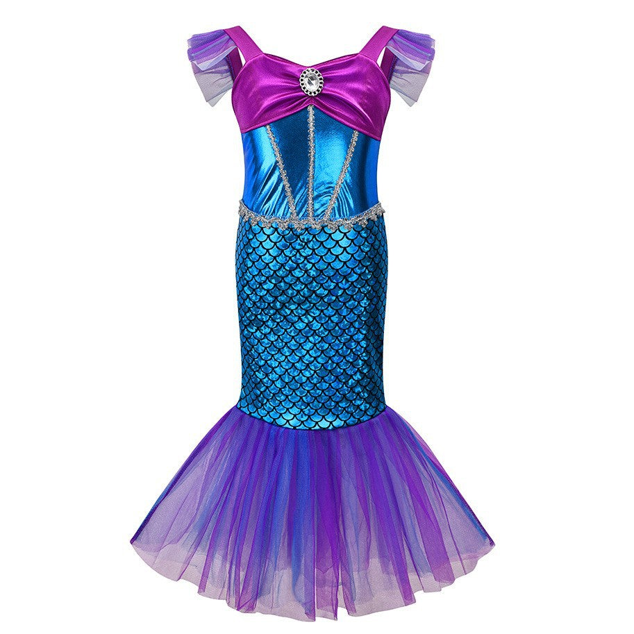 Children's Halloween Clothing Mermaid Princess Collection Fishtail Children's Dress