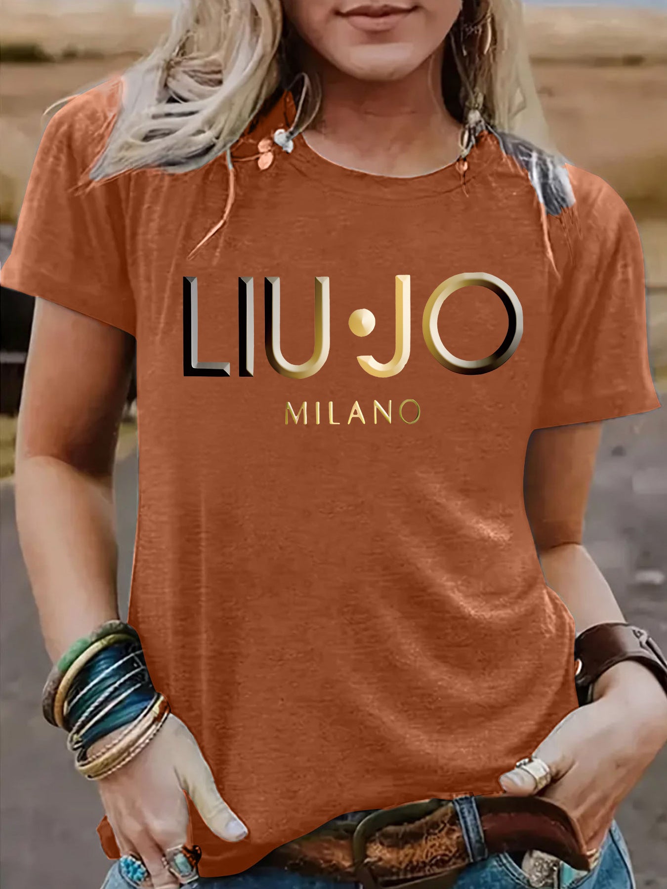 Women's Short-sleeved Slogan Fashion Loose Casual Round Women's T-shirt