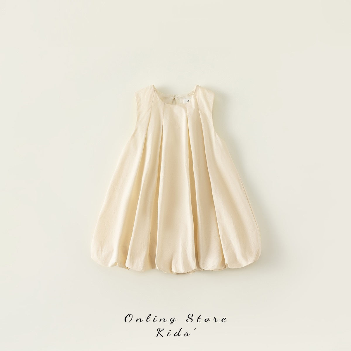 Summer Korean Simple Fresh Solid Color Puffy Children's Dress
