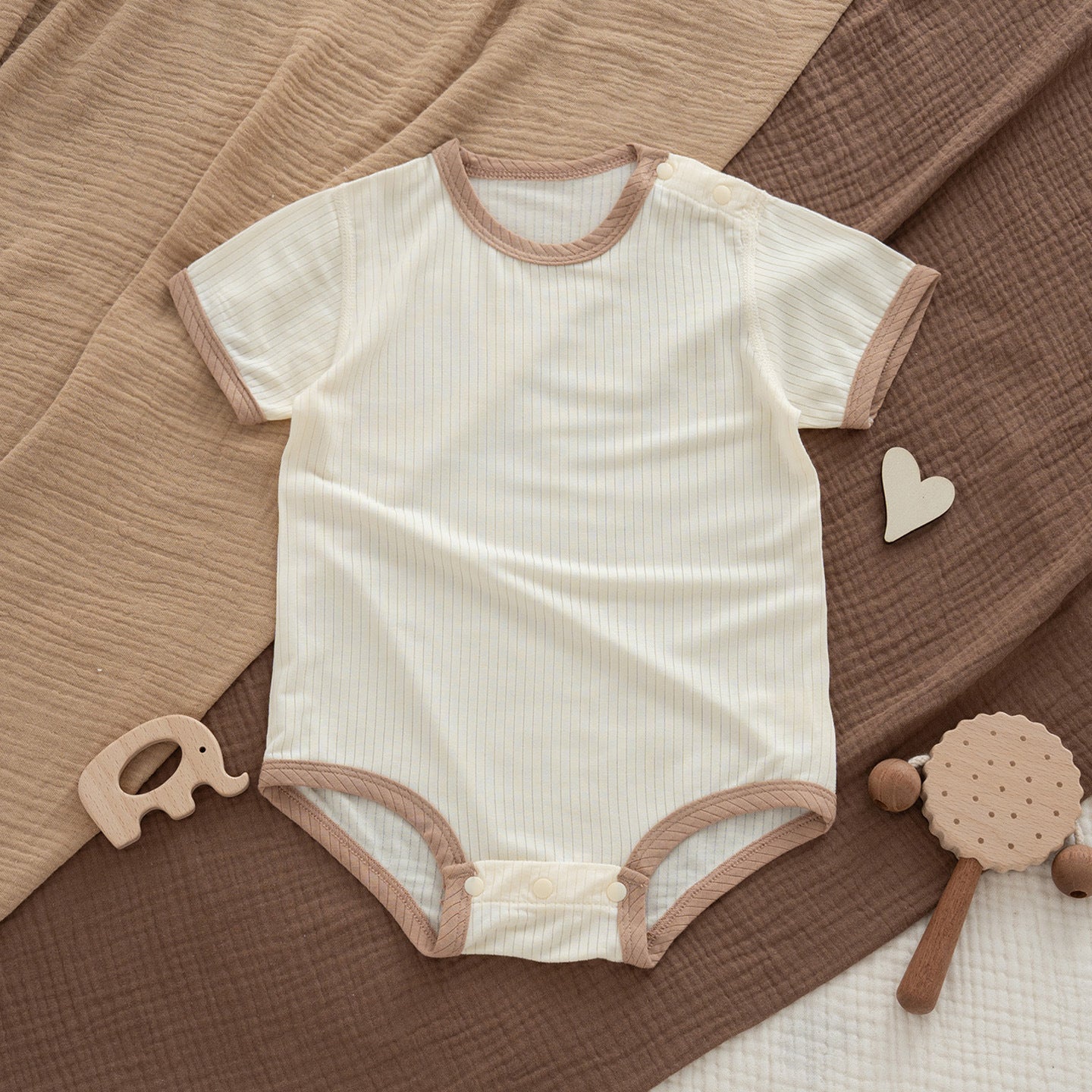 Modal Short-sleeved Boxer Rompers Simple With Bellyband For Both Boy Jumpsuit, Climbing Suit