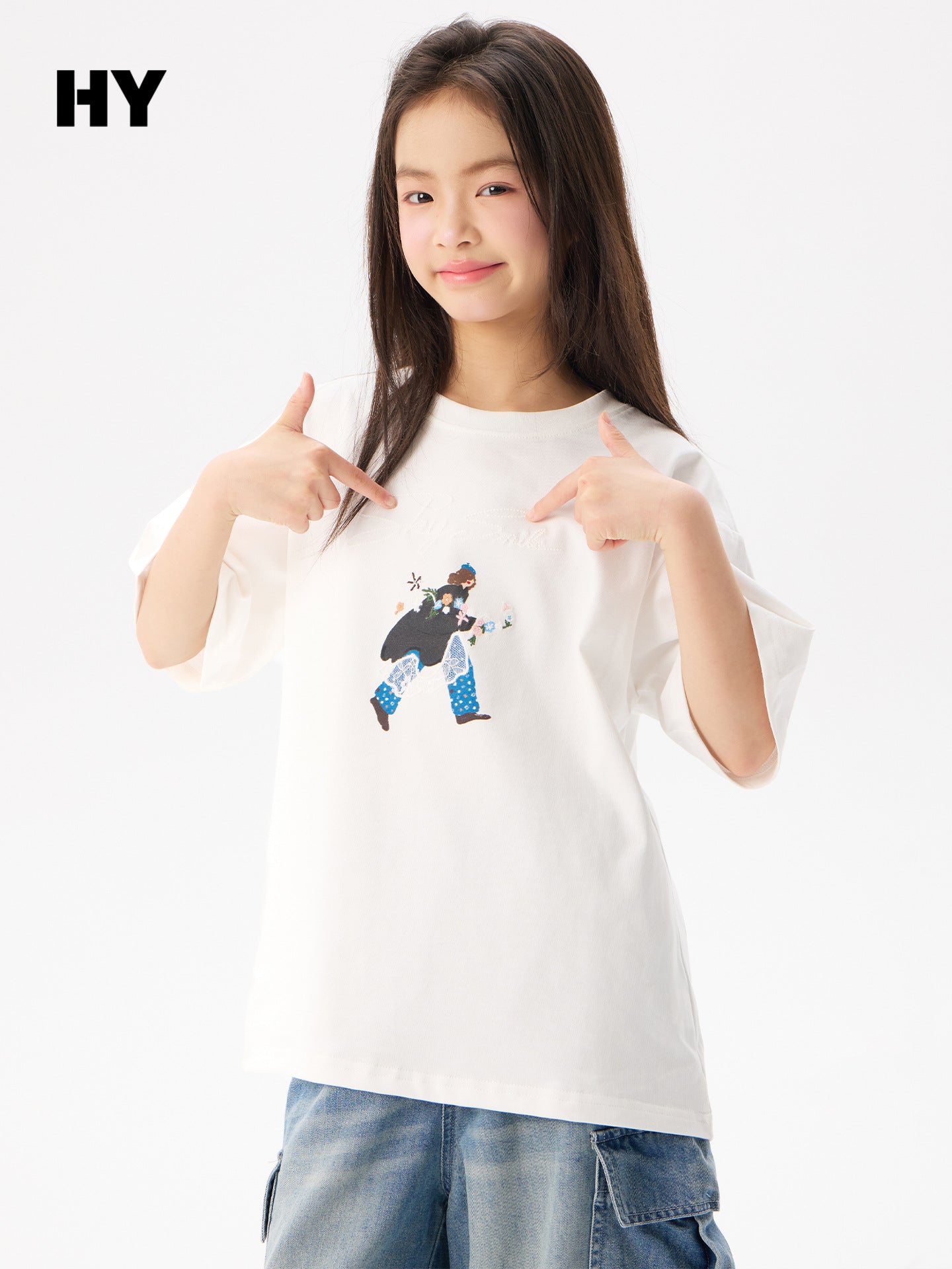 Children's Short-sleeved Summer Middle Cotton Shirt Thin Children's T-shirt