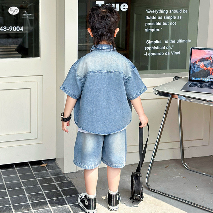 Children's Three-piece Summer Clothes Western Style Trendy Children's Suit