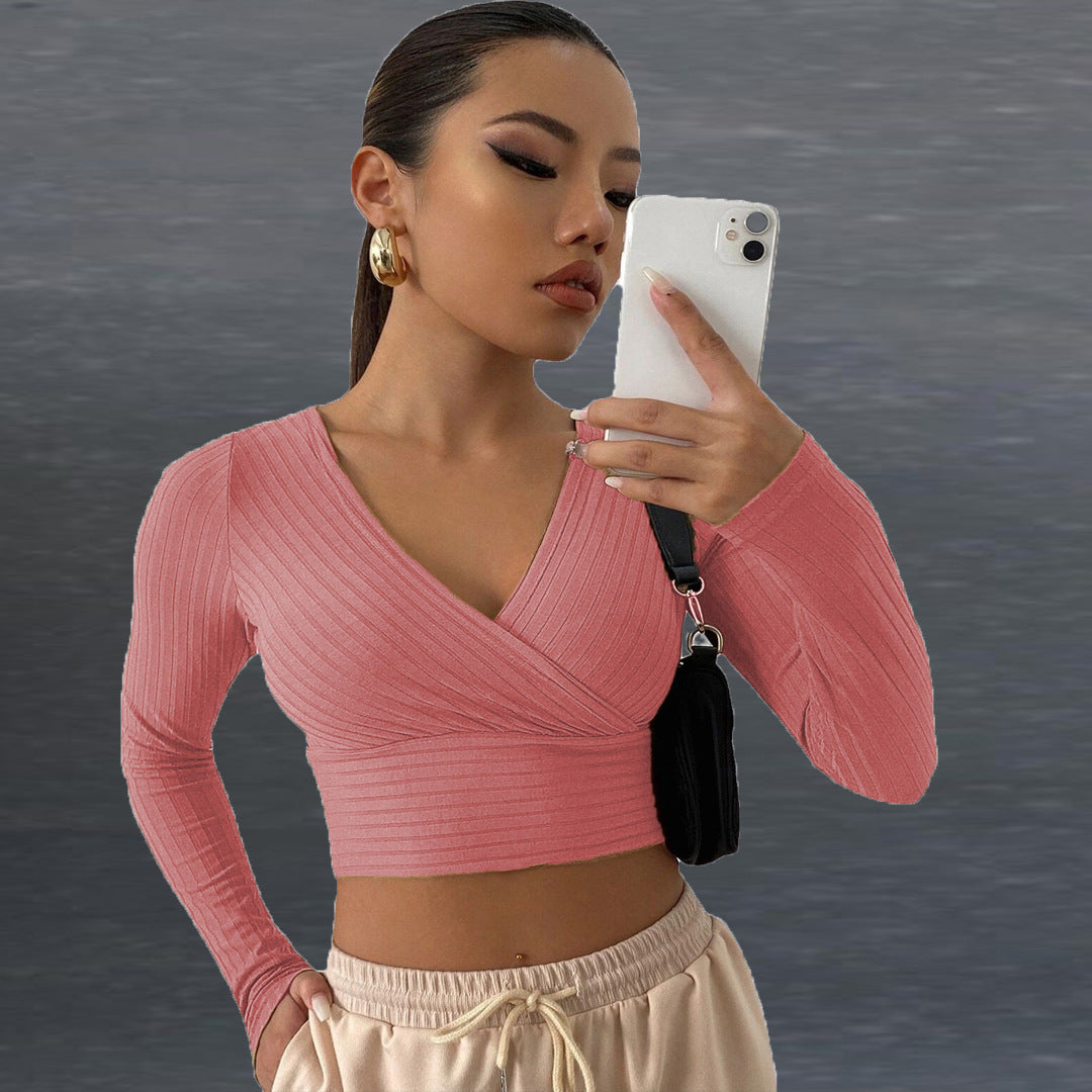 Women's Color Sexy Commute Upper Clothes Long Women's T-shirt