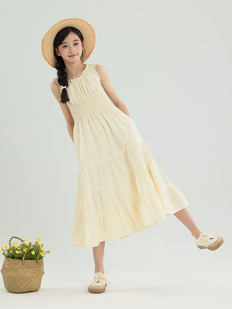 Children's Sleeveless Long Summer Medium Large Clothing Adult Lady Like Woman Children's Dress