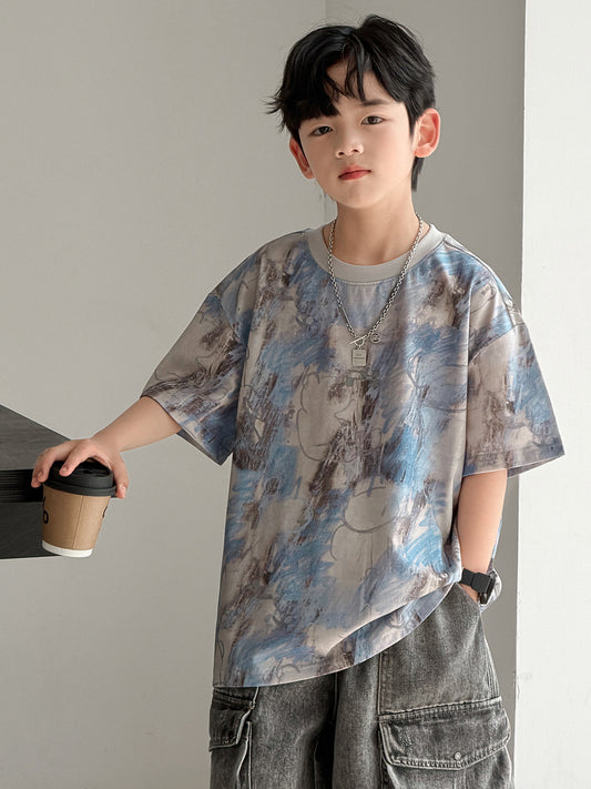 Short-sleeved Summer Wear Half Sleeve Boy Top Children's T-shirt