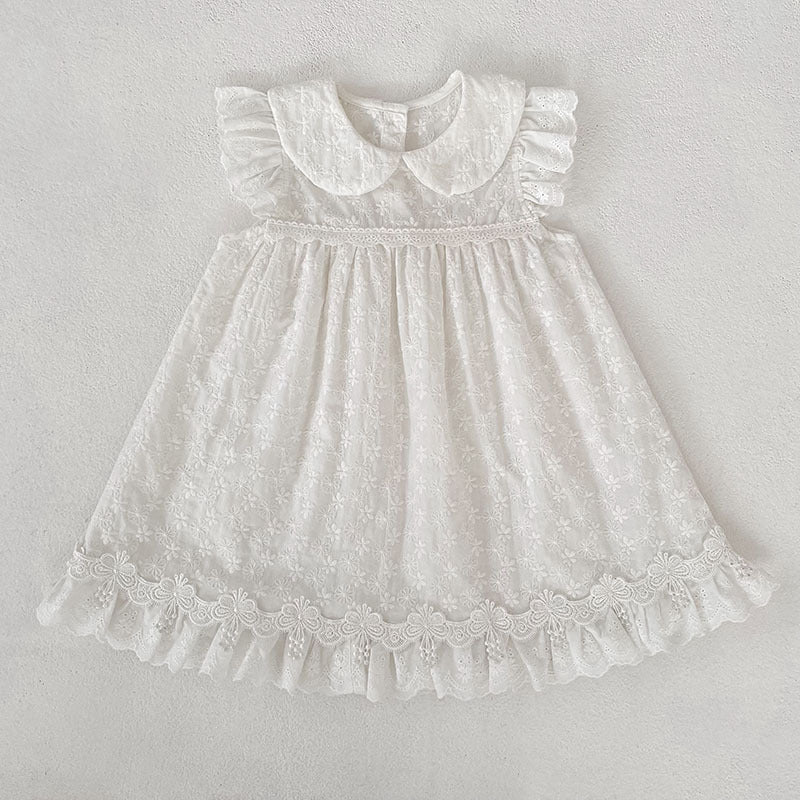 Korean Style Summer Lace Edge Doll Collar Children's Dress