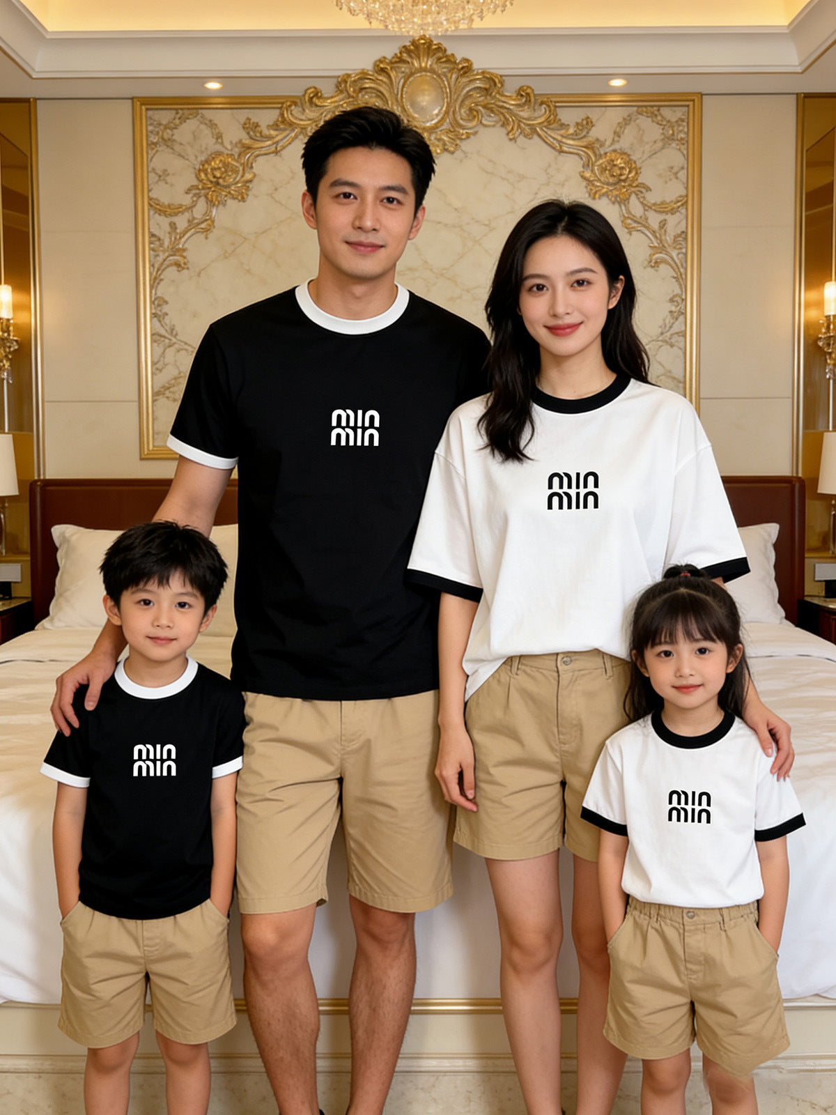 T-shirt Short Sleeve Family Of Three Parent-child Outfit
