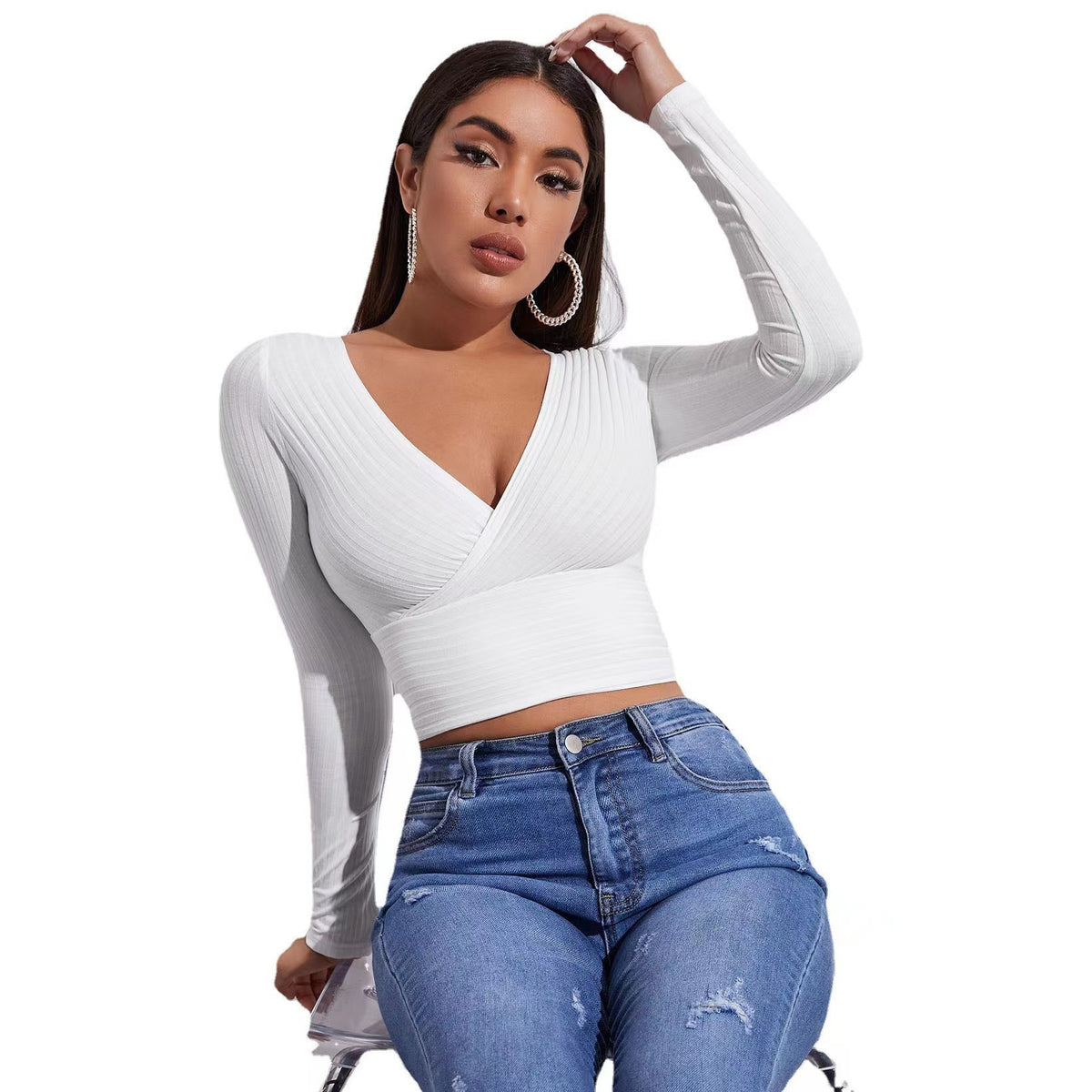 Women's Color Sexy Commute Upper Clothes Long Women's T-shirt