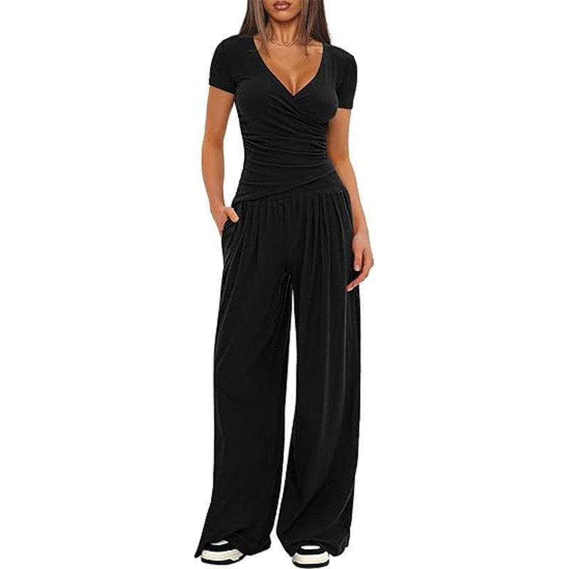 Women's Short-sleeved Sportswear Two-piece Leisure Commute Fashion Casual Suit
