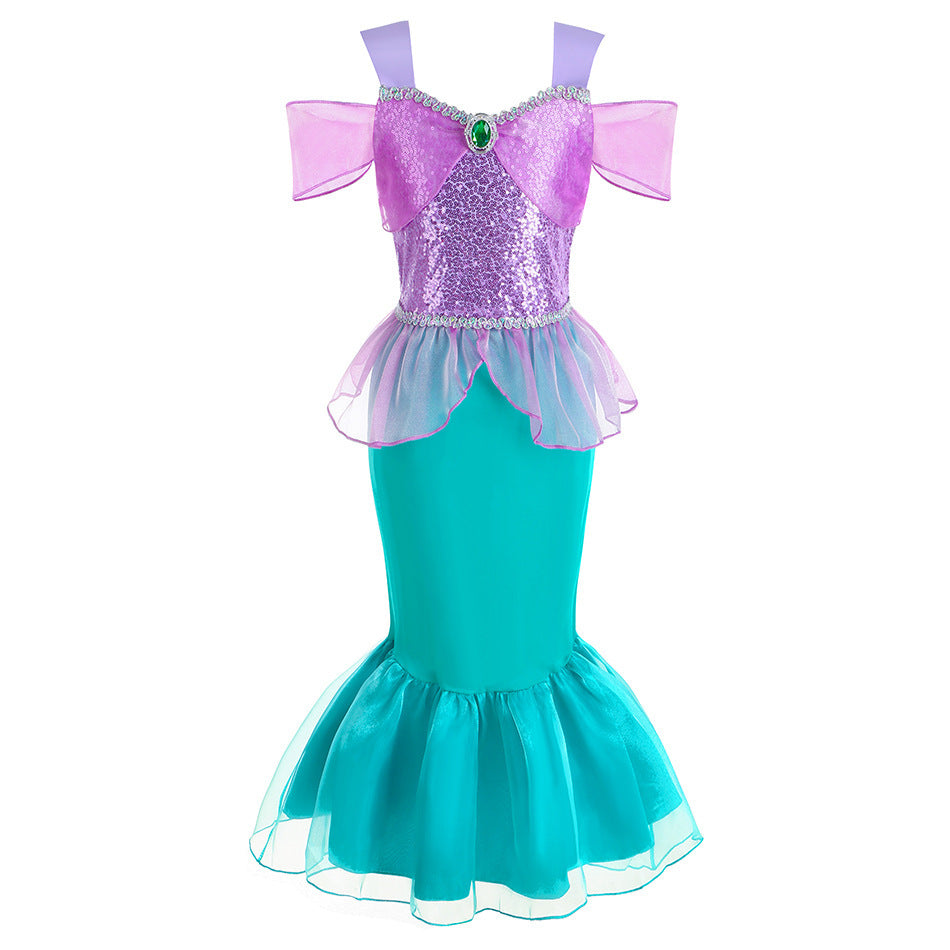 Children's Halloween Clothing Mermaid Princess Collection Fishtail Children's Dress